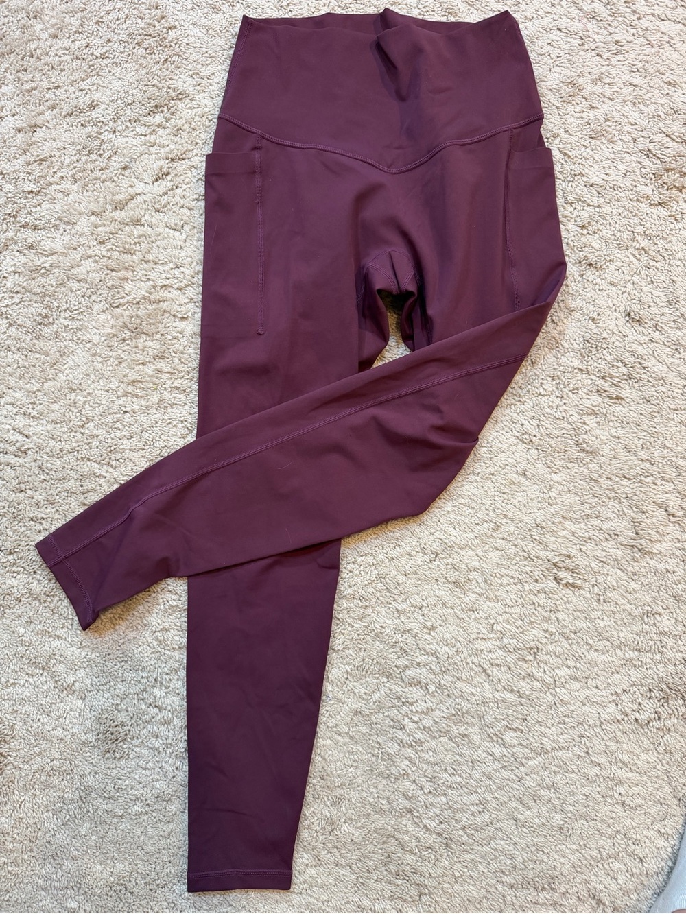 POPFLEX High-Waist Burgundy Leggings with Side Pocket
